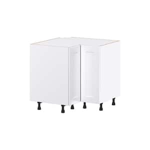 36 in. W x 34.5 in. H x 24 in. D Wallace Painted White Shaker Assembled Premium LS Corner Base Kitchen Cabinet