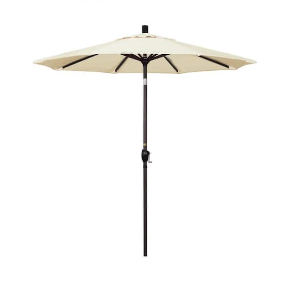 California Umbrella 7-1/2 ft. Aluminum Push Tilt Patio Market Umbrella in Canvas Pacifica