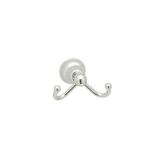 Country Bath Double Robe Hook in Polished Nickel