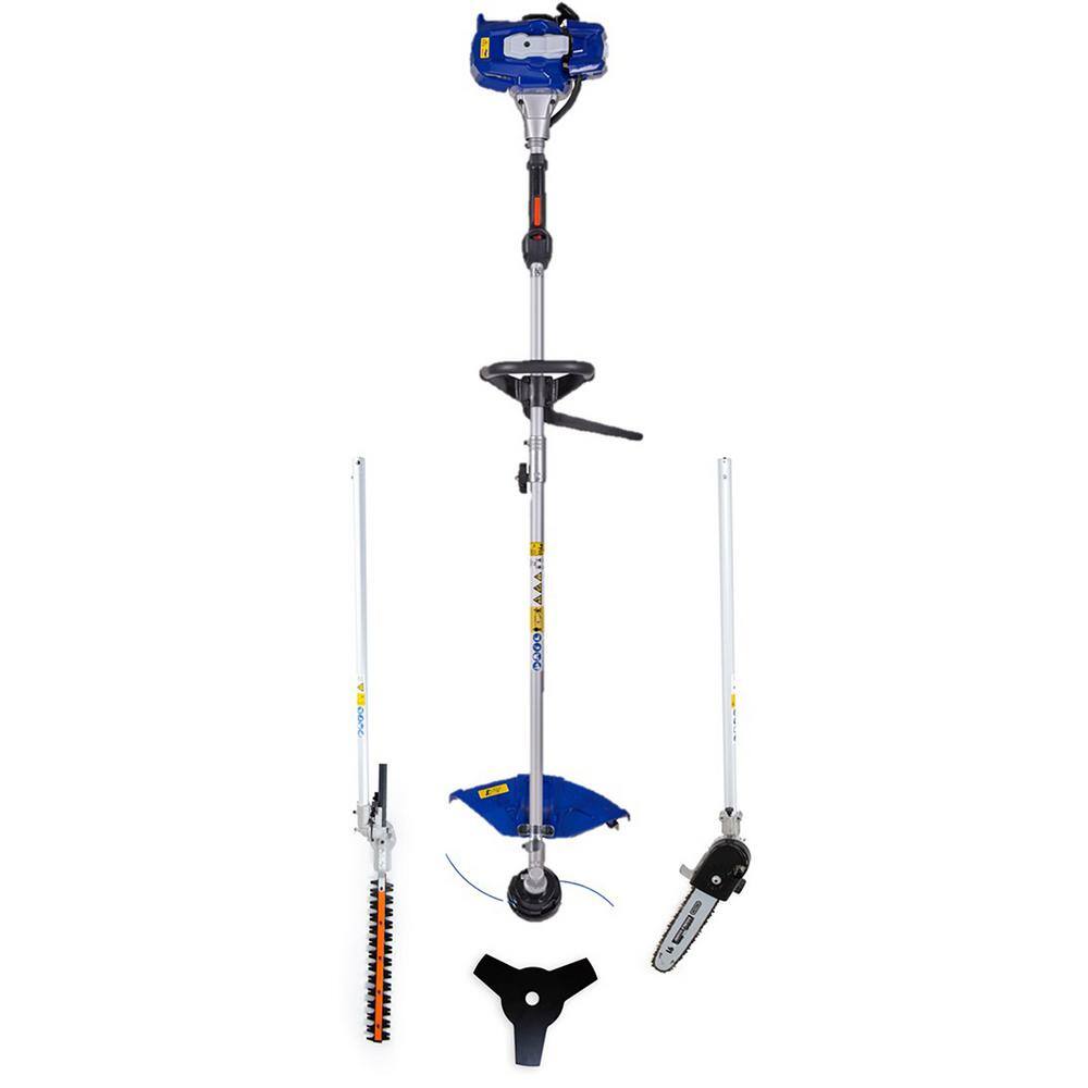 Badger 26 Cc 2 Cycle Gas String Trimmer Full Crank 4 In 1 Multi Function With Pole Saw Attachment Wbpmt26p The Home Depot