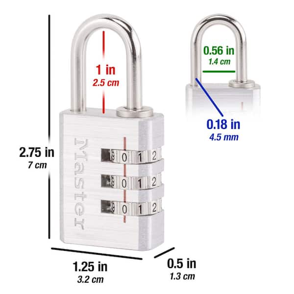 Master Lock 1502COLOR Combination Padlock 1-7/8in (48mm) wide 3/4in ta —