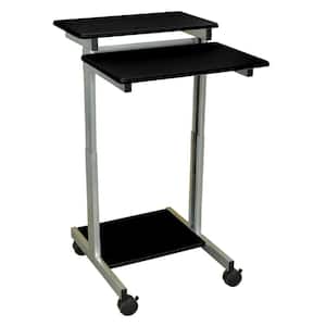 24 in. Rectangular Black/White Standing Desks with Adjustable Height