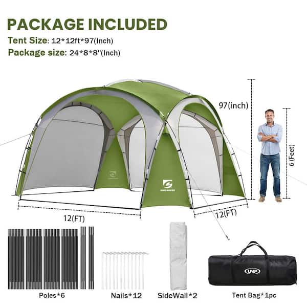Zeus & Ruta Green 12 ft. x 12 ft. Pop-Up Canopy UPF50+ Tent