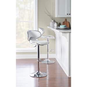 Bao 24-32 in. Seat Height White Low back Metal frame Adjustable Barstool