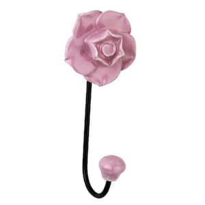 Rose 5-1/2 in. Pink Ceramic Hook