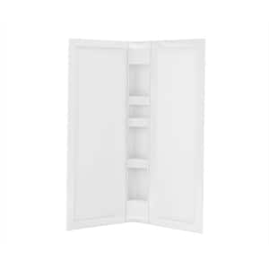 Acrylic 40 in. 40 in. x 76 in. 3-Piece Direct-to-Stud Corner Shower Surround Kit in White