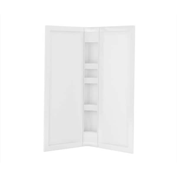 MAAX Acrylic 40 in. 40 in. x 76 in. 3-Piece Direct-to-Stud Corner Shower Surround Kit in White