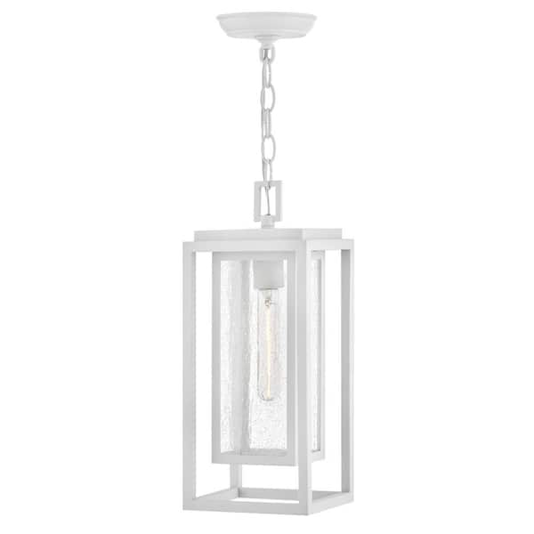 HINKLEY Republic 16.75 in. 1-Light Textured White Outdoor Composite Plastic Weather Resistant Pendant Light