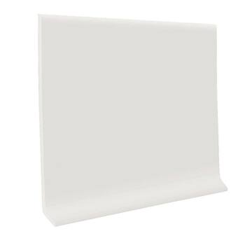 ROPPE Pinnacle Rubber White 0.125 in. x 4 in. x 48 in. Wall Cove Base (30-Pieces) 40CR4P170