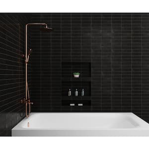 Cloe Rectangle Glossy Black 2 in. x 8 in. Ceramic Wall Tile (10.64 sq. ft./Case)