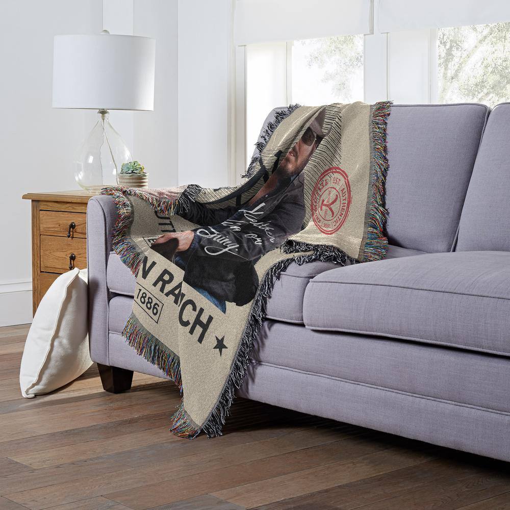 Yellowstone Woven Tapestry Throw Blanket with Fringes