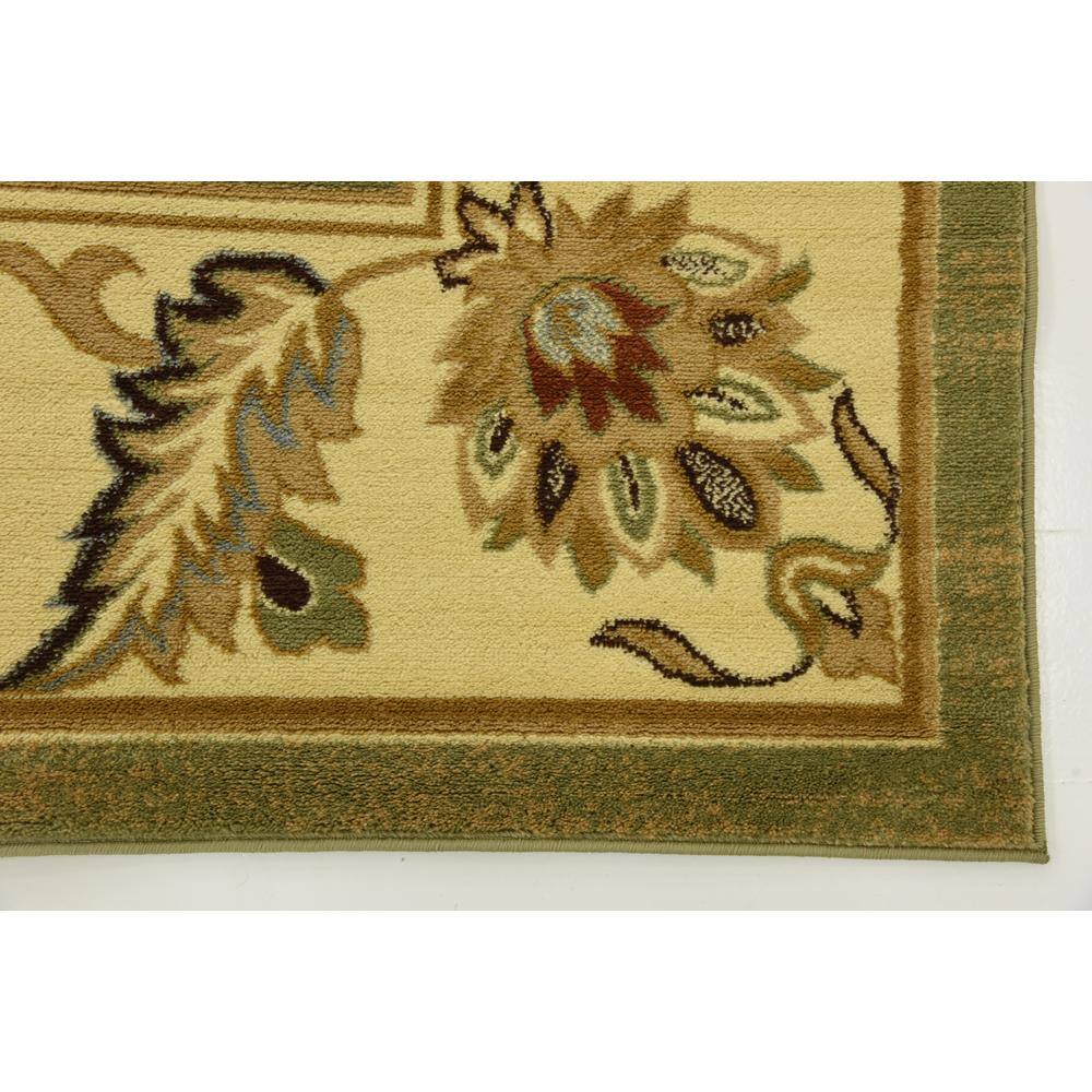 Green and Beige Rectangular Synthetic 9' x 12' Area Rug