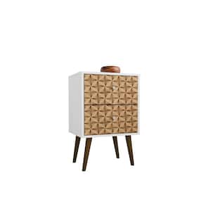 Liberty 2.0 White and 3D Brown Print Nightstand