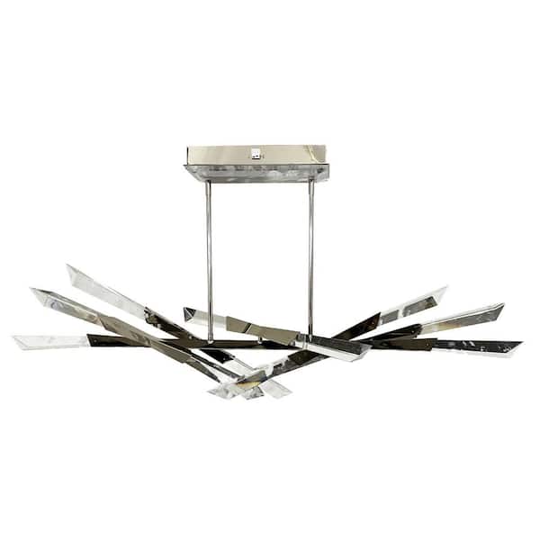 Unbranded Abram 12 Light Dimmable Integrated LED Brass Tier Geometric Chandelier