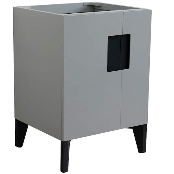 Bellaterra Home 24 in. W x 35.5 in. H x 21.5 in. D Single Bathroom Vanity Cabinet without Top in Light Gray