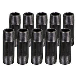 Black Steel Pipe, 1/2 in. x 4-1/2 in. Nipple Fitting (10-Pack)