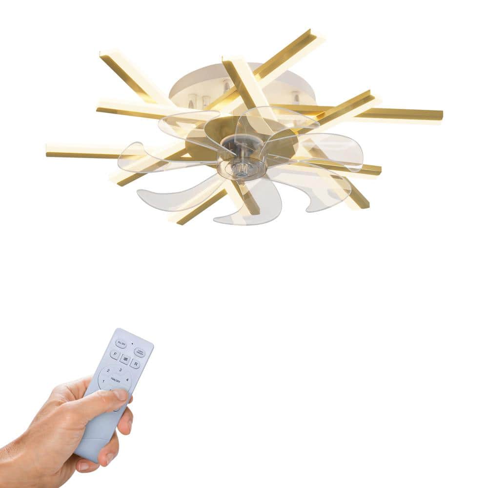 24 in. LED Indoor White Ceiling Fan with Lights Remote Control Dimmable LED