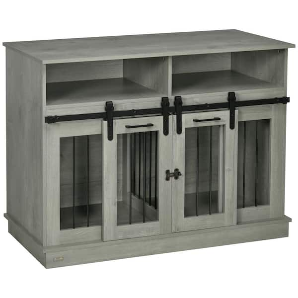 Double dog crate shops tv stand