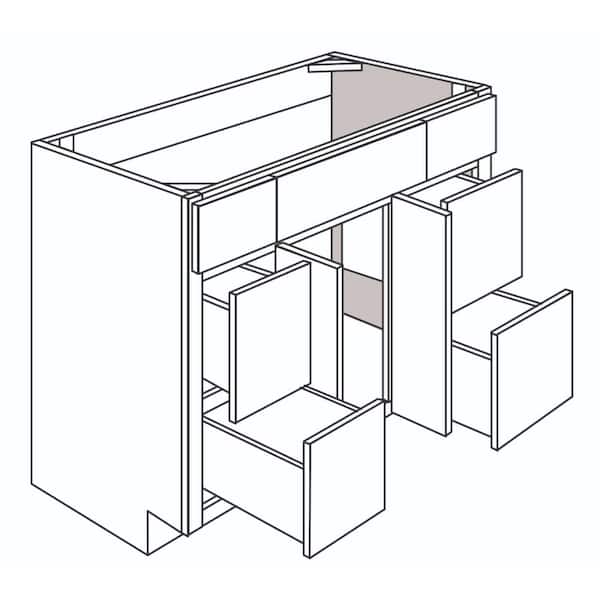Hampton Bay Denver 48 in. W x 21 in. D x 34.5 in. H Bath Vanity Cabinet without Top in White Paint