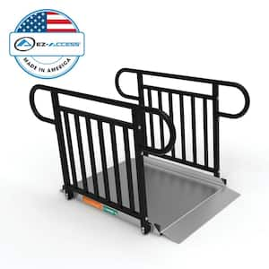 GATEWAY 3G 4 ft. Aluminum Solid Surface Wheelchair Ramp with Black Vertical Picket Handrails