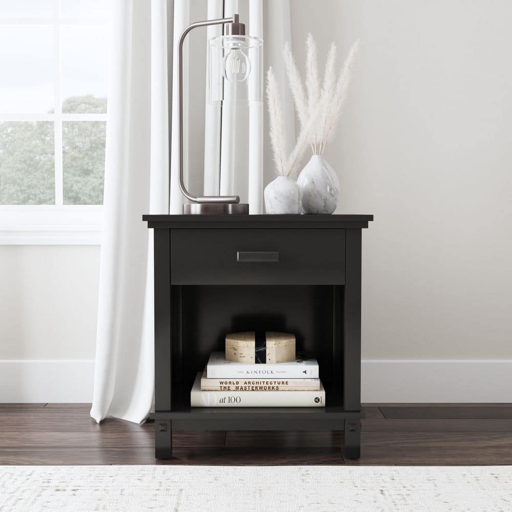 Oak Park Classic Black Mahogany Nightstand with Drawer