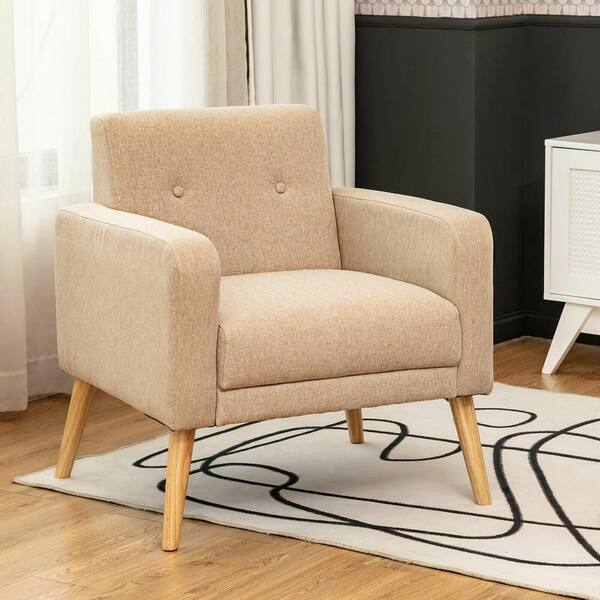 Linen Fabric Backrest Small Tub Chairs Armchairs Office Home Reception Furniture 