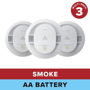 Battery Powered Smoke Detector with Photoelectric Sensor (3-Pack) 21031448