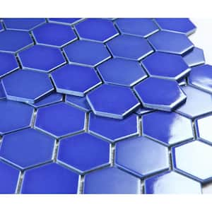 Monet Blue 11 in. x 12 in. Glossy Hexagon Porcelain Mosaic Wall And Floor Tile (299 sq.ft./Pallet)