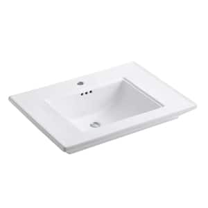 Memoirs 5 in. Ceramic Pedestal Sink Basin in White with Overflow Drain