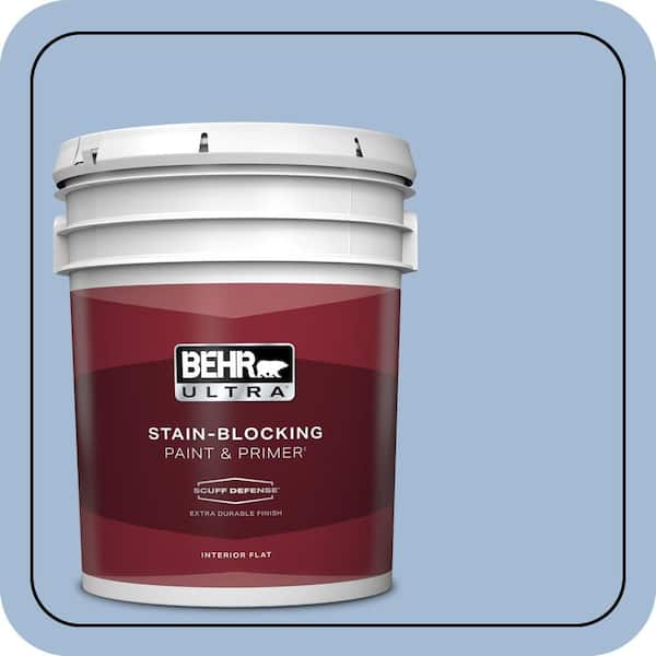 BEHR ULTRA 5 gal. #M530-3 Perennial Blue Extra Durable Flat Interior Paint & Primer