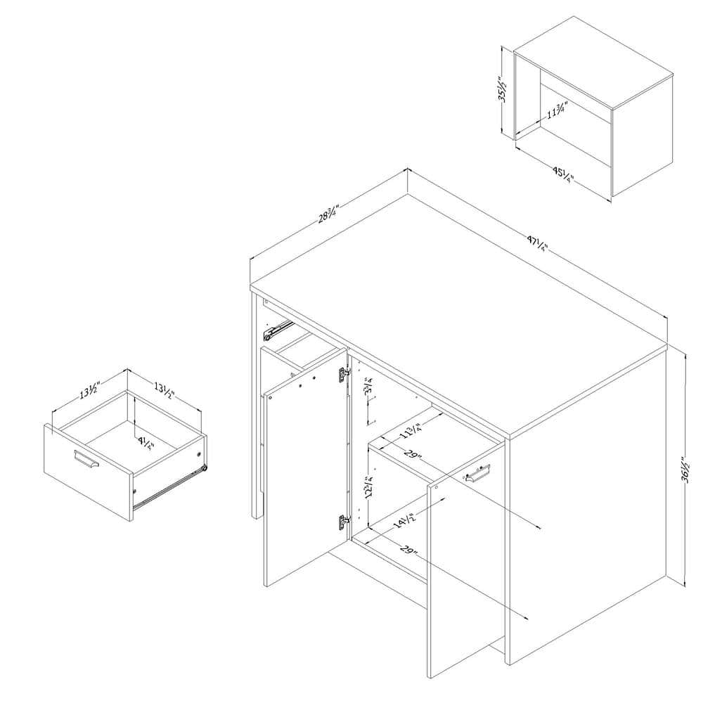 White Marble and White Kitchen Island with Storage and Drawers
