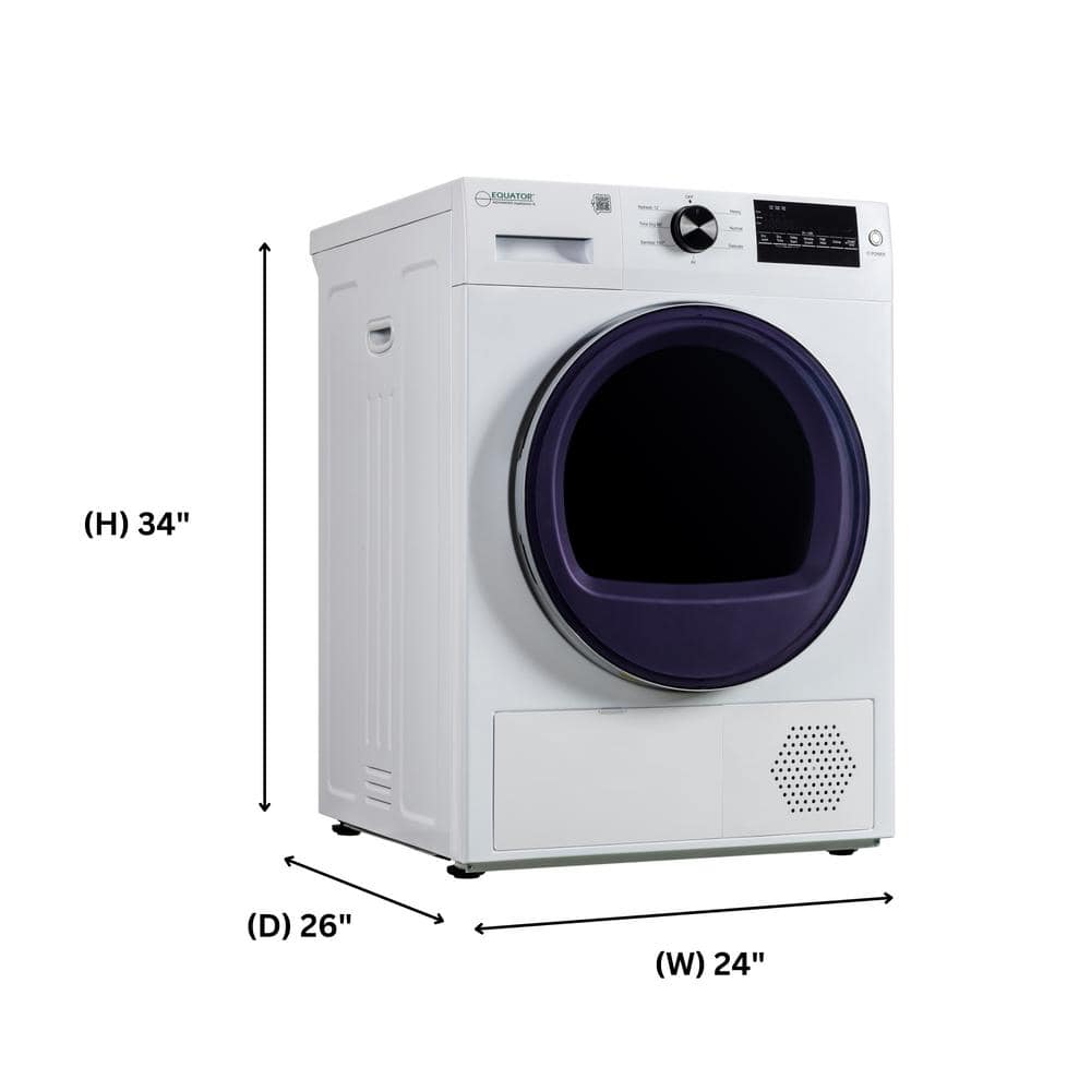 Equator 24" White Front Load Dryer with Moisture Sensing