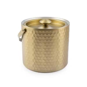 3 qt. Insulated Gold Faceted Ice Bucket