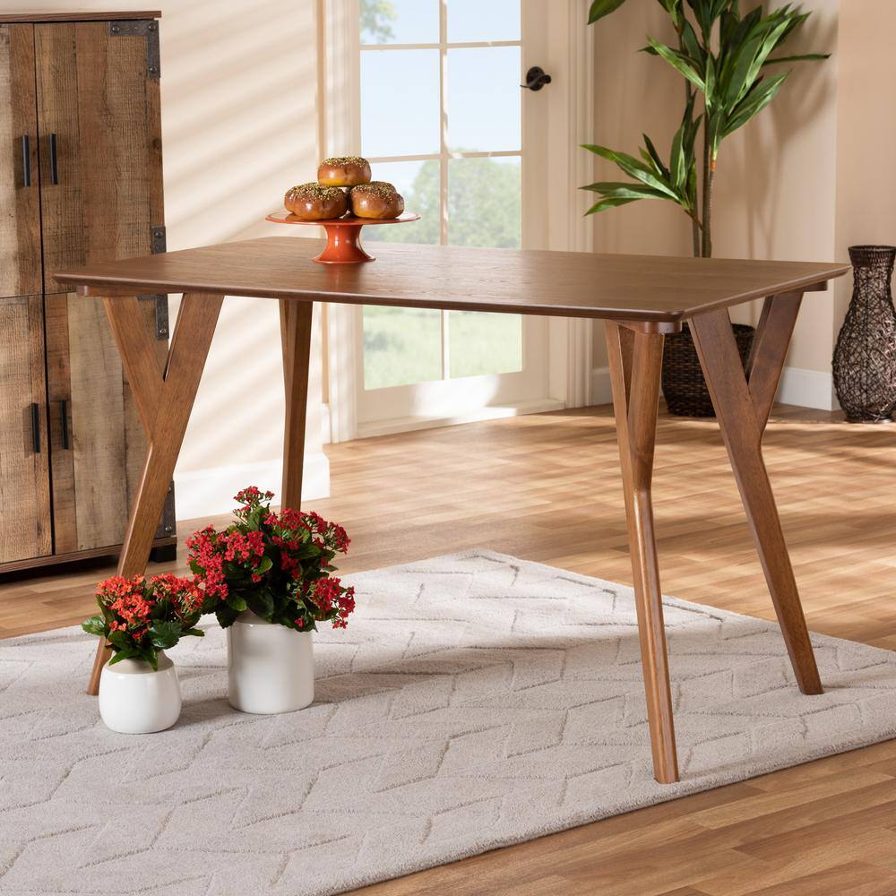 Walnut Brown 48" Transitional Wood Dining Table