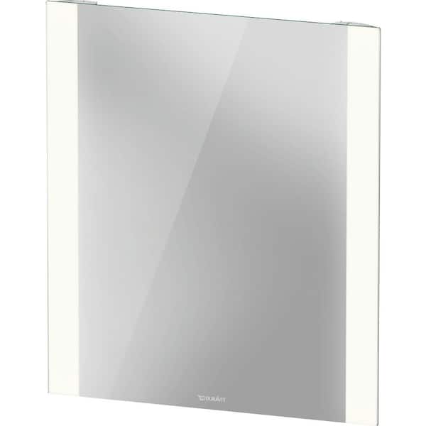 Duravit Light and Mirror 1.375 in. W x 27.5 in. H Rectangular Frameless Wall Mount Bathroom Vanity Mirror in White