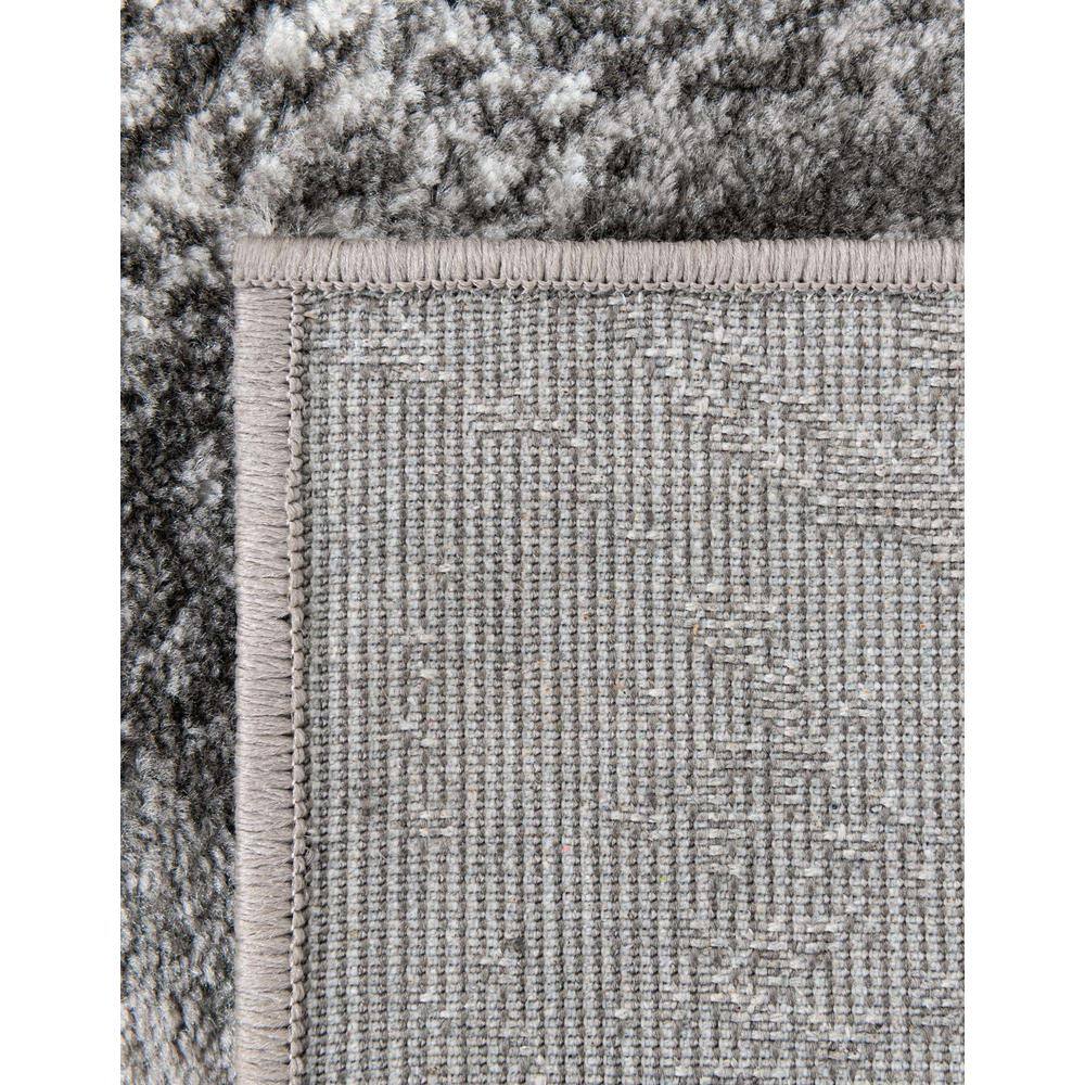 Dark Gray Geometric Pattern Low Pile Area Rug
