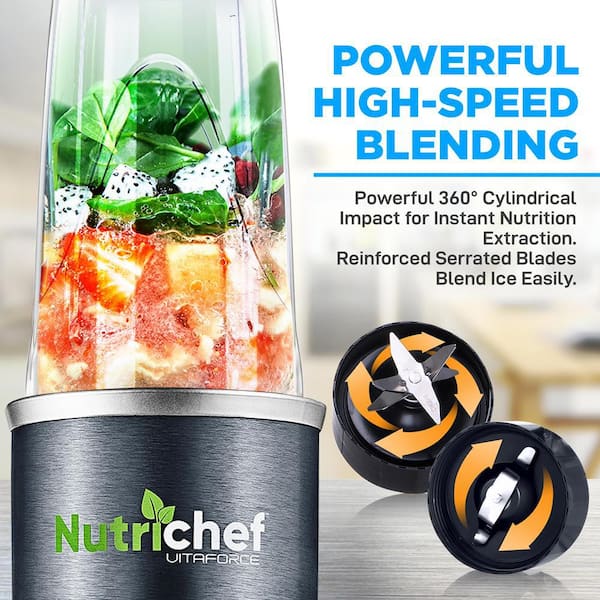 NutriChef Multifunction Food Processor - Ultra Quiet Powerful Motor,  Includes 6 Attachment Blades, Up to 2L Capacity NCFP8 - The Home Depot