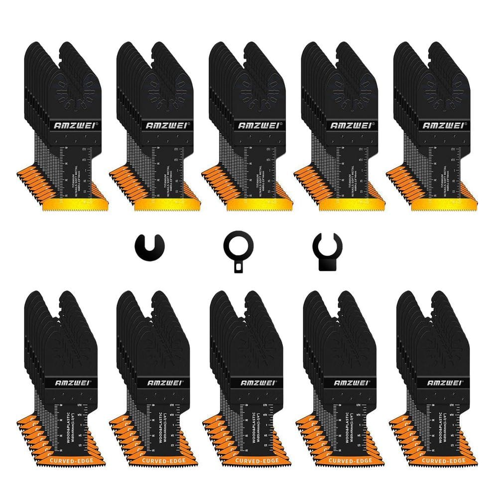 100 Pack Oscillating Tool Blades Titanium HCS Curved Edge Saw Blades for Metal Wood Plastic Fits Multi Tools price history on PriceWatchPro
