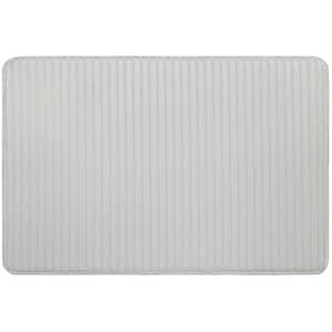 Roswell 17 in. x 24 in. Artic White Polyester Machine Washable Bath Mat