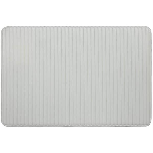 Mohawk Home Roswell 17 in. x 24 in. Artic White Polyester Machine Washable Bath Mat