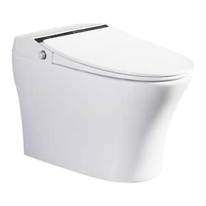 Elongated Smart Toilet Bidet 1-Piece 1.28 GPF in White w/Auto Flush, Heated Seat, Air Drying, Remote Control,LED Display