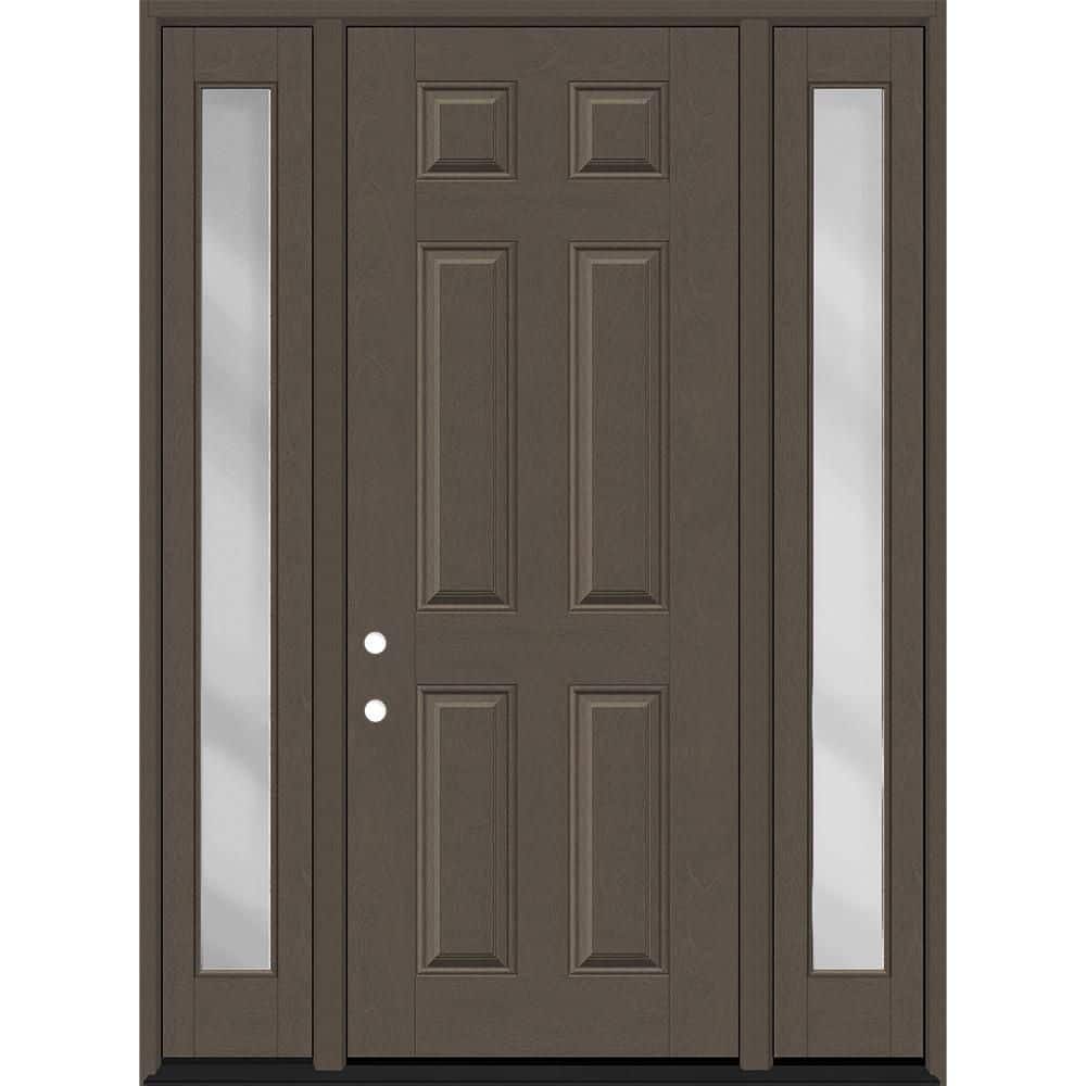 Regency 68 in. x 96 in. 6-Panel RHIS Ashwood Stain Mahogany Fiberglass Prehung Front Door w/Clear 14 in. SLs 6-9/16 price history on PriceWatchPro