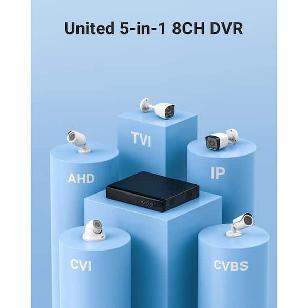 Yichuhaoxi 1080p 8 Channel Wired CCTV Security Camera System with
