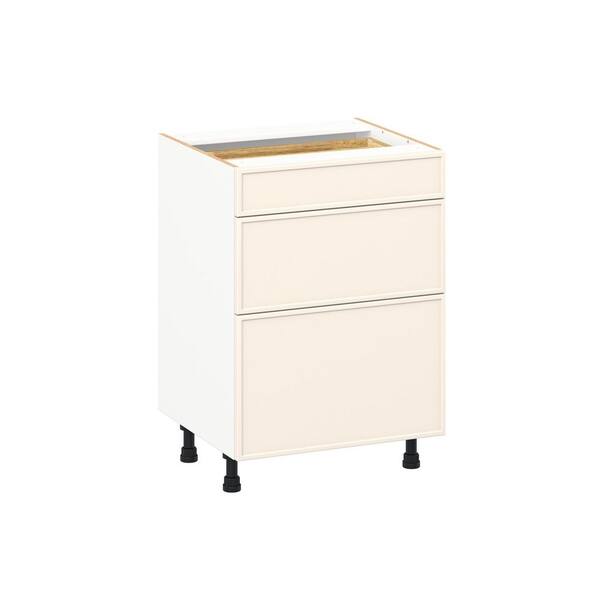 Fairview 24 in. W x 21 in. D x 34.5 in. H Assembled Slim Shaker Bath Drawer Base Kitchen Cabinet in Washed Linen