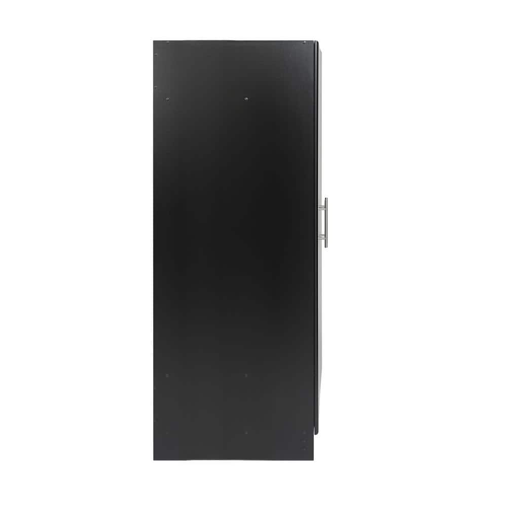 Elite Black 32" Freestanding Wardrobe Cabinet with Hanging Rail