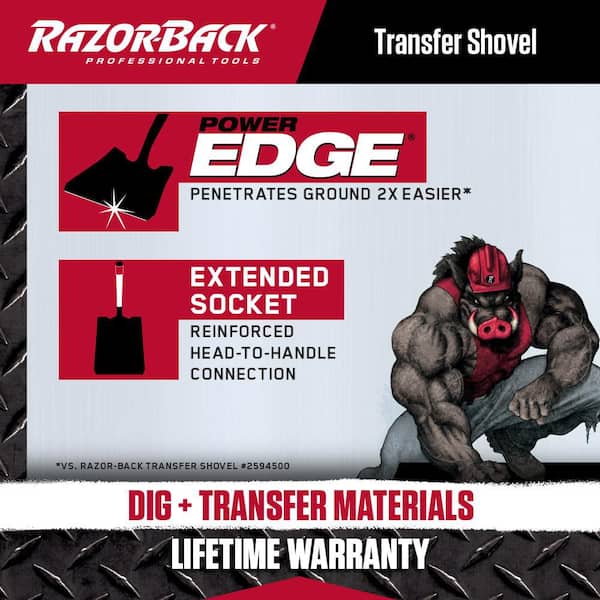 PowerEdge 48.75 in. Fiberglass Handle Square Point Shovel