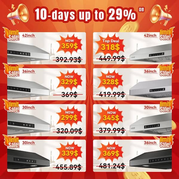 30 in. 900 CFM Ducted Under Cabinet Range Hood in Black Stainless Steel with 2 -Way Venting and LED