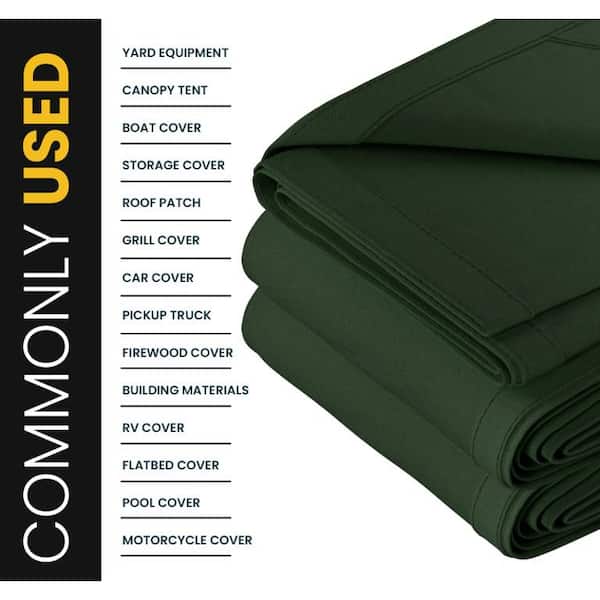 Heavy Duty Canvas Tarp 6.6x4.9 Feet - Waterproof UV Resistant Truck Cover For Outdoor Use