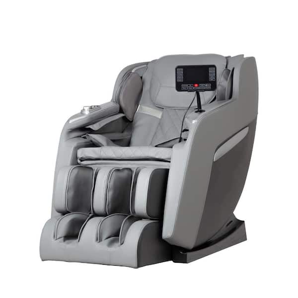 TITAN Regal Series Gray Faux Leather Reclining 2D Massage Chair with 8 Massage Chair Rollers and 2-Stage Zero Gravity