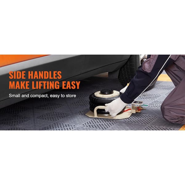 Air Jack, 3 Ton/6600 lbs. Triple Bag Air Jack, Airbag Jack, Lift up to 17.7 in., 3-5 s Fast Lifting Pneumatic Jack,White